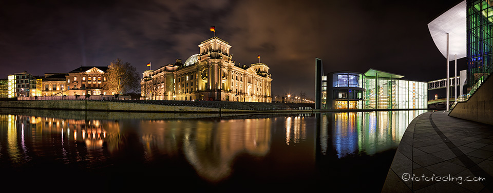 Reichtagsgebäude und Paul-Löbe-Haus an der Spree, Berlin