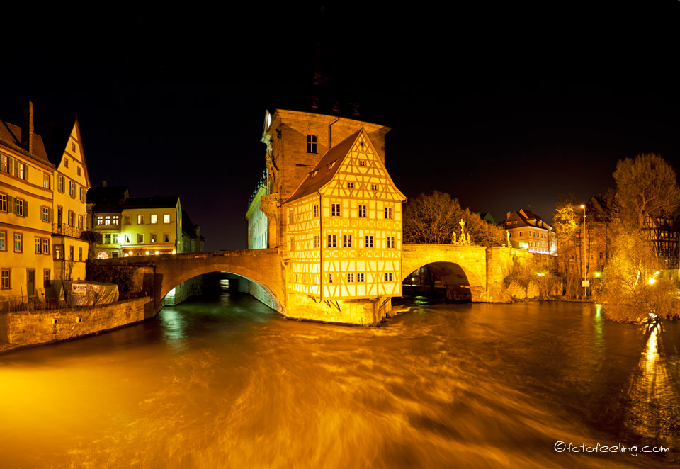 "Altes Rathaus" auf einer kleinen künstlichen Insel in der Regnitz, Bamberg