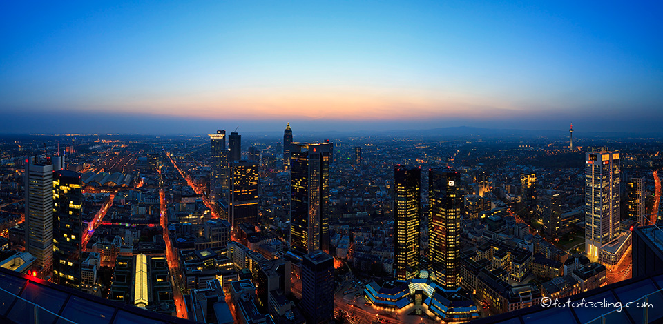 Skyline von Frankfurt am Main mit seinem Bankenzentrum