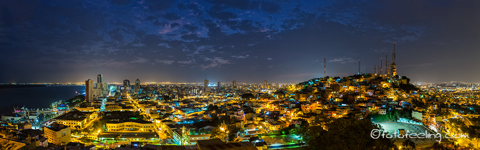 Blaue Stunde über Guayaquil, Ecuador