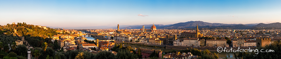 Forte Belvedere, Santa Croce, Ponte Vecchio, Palazzo Vecchio, Kathedrale Santa Maria del Fiore und Franziskanerkirche Santa Croce, Piazzale Michelangelo, Florenz, Italien