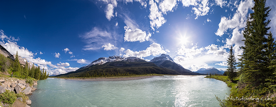 North Saskatchewan River, Icefields Parkway (Highway 93), Jasper Nationalpark, Alberta, Kanada