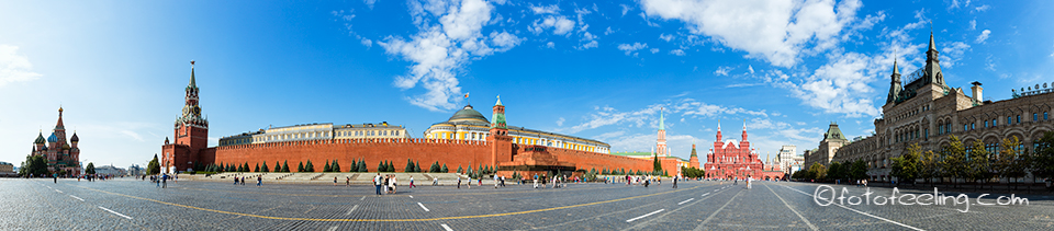 Roter Platz - Basilius Kathedrale - Erlöser-Turm - Lenin-Mausoleum - Kreml - Historisches Museum - Warenhaus GUM, Moskau - Russland